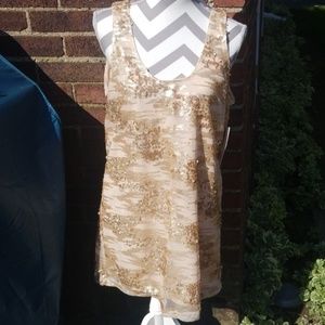 NWT Tobi metallic gold sequin dress